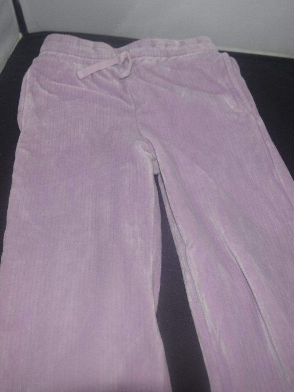 Girls Ribbed Velour Wide Leg Lounge Pants Lavender Lilac Size 4T